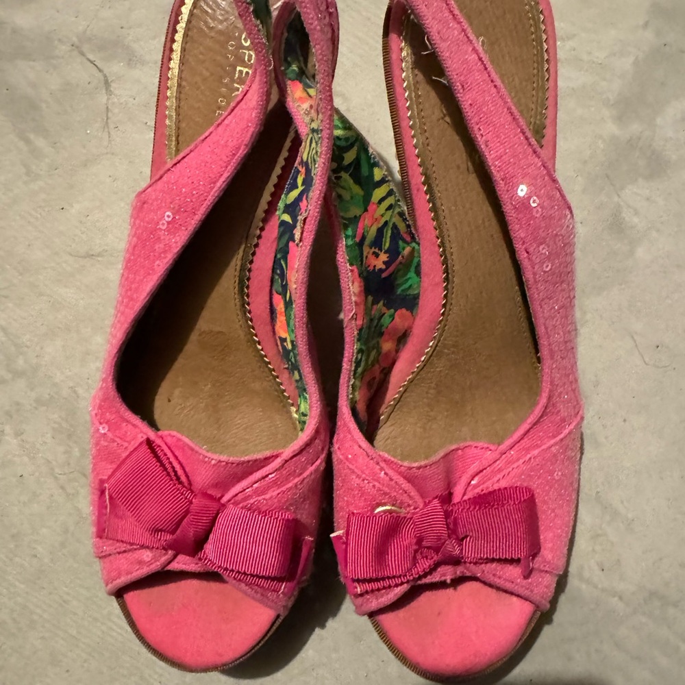 Pink Peep-Toe Bow Women Shoes